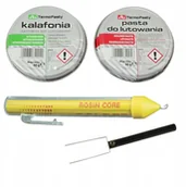 Akcesoria do lutowania - Kalafonia 40g + Pasta 40g + Cyna 1mm 15g +Chwytak - miniaturka - grafika 1