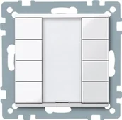 Wyłączniki światła i elektryczne - Merten 617419 przycisk 4-krotne Plus, biel polarna połyskująca, system M 8319006 - miniaturka - grafika 1