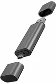 Czytniki kart pamięci - ICY Box Czytnik kart SD z USB 3.0 do SD & Micro-SD, 3 wtyczki USB (USB-C, USB-A, Micro-USB), OTG, aluminium, antracyt, 60787 60787 - miniaturka - grafika 1