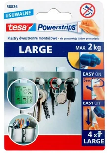 TESA Plastry mocujące dwustronne POWERSTRIPS LARGE TESA - Wieszaki i stojaki - miniaturka - grafika 2