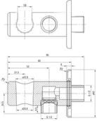 Wieszaki łazienkowe - Deante Cascada Titanium Przyłącze kątowe z uchwytem tytanowe NACD51K - miniaturka - grafika 1
