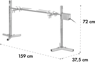 Klarstein Sauenland Survivor, grill do pieczenia prosiąt, rożen obrotowy, 12 W, 70 kg maks., stal szlachetna GQ5-SauenlandSurvivo - Grille - miniaturka - grafika 8