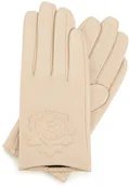 Rękawiczki - Wittchen Damskie rękawiczki skórzane z wytłoczoną różą 45-6-523-A - miniaturka - grafika 1