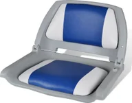 Meble turystyczne - vidaXL Składany fotel na łódź biało-niebieski z poduszką 41x51x48 cm 90418 - miniaturka - grafika 1