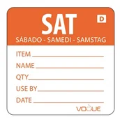 Opakowania gastronomiczne - Vogue Naklejka "sobota" rozpuszczalna | pomarańczowa | 250 szt. GH356 - miniaturka - grafika 1