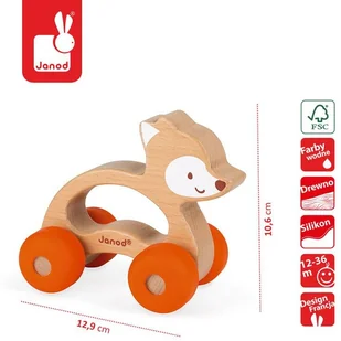 Janod Lisek pojazd Baby Pop, J04614 - Samochody i pojazdy dla dzieci - miniaturka - grafika 4