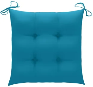 vidaXL Krzesła ogrodowe z jasnoniebieskimi poduszkami, 2 szt., tekowe 3062479 - Fotele i krzesła ogrodowe - miniaturka - grafika 7