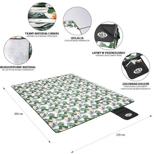 NILS CAMP NC8008 LIŚCIE KOC PIKNIKOWY 220x200 PE ALU NILS CAMP - Koce piknikowe - miniaturka - grafika 2