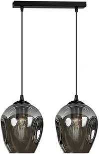 EULUNA Lampa wisząca Starla 2-punktowa, szkło grafitowe - Lampy sufitowe - miniaturka - grafika 5