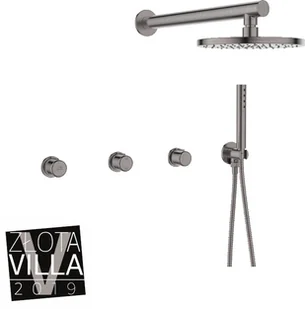 Laveo Laveo Pretto bateria natryskowa podtynkowa z zestawem grafit BAO 904P BAO 904P - Baterie podtynkowe Laveo Laveo Pretto bateria natryskowa podtynkowa z zestawem grafit BAO 904P BAO 904P - Baterie podtynkowe - miniaturka - grafika 1