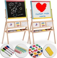 Tablice dla dzieci - Ricokids Duża magnetyczna kredowa tablica obrotowa z zegarem Ricokids - wielokolorowa 780100 - miniaturka - grafika 1