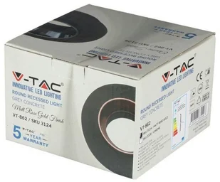 v-tac Oprawa Oczko V-TAC GIPS BETON GU10 Okrągła Wpuszczana Szary/Różowe Złoto VT-862 - Oprawy, klosze i abażury - miniaturka - grafika 5