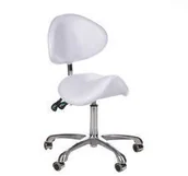 Krzesła i taborety kosmetyczne - Beauty System Taboret kosmetyczny z oparciem BY-3004 biały BY-3004/WHITE - miniaturka - grafika 1