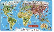 Puzzle - Janod JANOD 5490 magnes-puzzle mapa świata w języku niemieckim 92 części - miniaturka - grafika 1