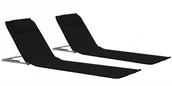 Leżaki ogrodowe - Składane czarne maty plażowe F4-C45 - miniaturka - grafika 1