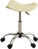 Fotele i krzesła biurowe - vidaXL Krzesło biurowe, kremowe, obite sztuczną skórą - miniaturka - grafika 1