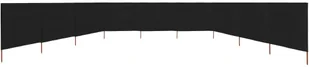 vidaXL Parawan 9-skrzydłowy z tkaniny, 1200x120 cm, czarny vidaXL - Pawilony ogrodowe - miniaturka - grafika 3