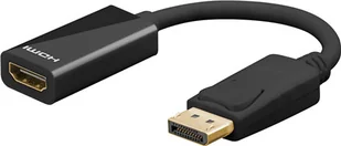 goobay Przejściówka adapter HDMI DisplayPort 67881 [1x Złącze męskie DisplayPort 1x Złącze żeńskie HDMI] - Złącza, przejściówki, adaptery - miniaturka - grafika 3