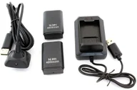 Akcesoria do Xbox - 2x bateria do pada xbox 360 ładowarka + kabel usb - miniaturka - grafika 1