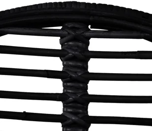 vidaXL Krzesła do jadalni, 4 szt., naturalny rattan, czarne - Krzesła - miniaturka - grafika 4