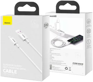 Baseus Kabel USB do USB-C Superior Series, 66W, 1m (biały) - Kable USB - miniaturka - grafika 12