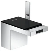 Baterie bidetowe - Hansgrohe MyEdition Jednouchwytowa bateria bidetowa stojąca z kompletem odpływowym push-open chrom/szkło czarne 47210600 - miniaturka - grafika 1