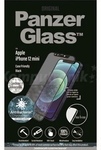 PanzerGlass Szkło antybakteryjne E2E M CF AB CamSlider Swarovski, iPhone 12 Mini, czarne 5711724027161 - Szkła hartowane na telefon - miniaturka - grafika 2