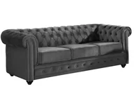 Sofy i kanapy - Vente-Unique 3-osobowa sofa CHESTERFIELD - Antracytowy welur - miniaturka - grafika 1