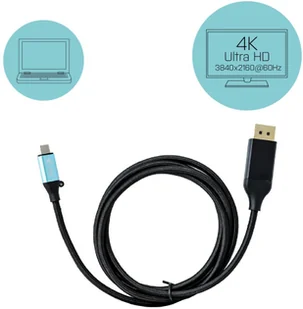 i-tec Adapter kablowy USB-C 3.1 do Display Port 4K/60Hz 150cm (C31CBLDP60HZ) - Adaptery i przejściówki - miniaturka - grafika 3