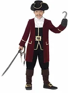 Stroje karnawałowe - SMIFFYS Atrapa dzieci chłopcy kapitan piratów kostium Deluxe, kurtki, kamizelki, spodnie, chustka na szyję i kapelusz, rozmiar: L, 43997, czarny 43997L - miniaturka - grafika 1