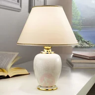 Lampy stojące - AUSTROLUX BY KOLARZ Biała Lampa stołowa GIARDINO CRACLEE 30 cm - miniaturka - grafika 1