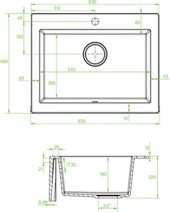 Laveo Zlewozmywak farmerski granitowy Komodo biały 1-komorowy SBK_610T - Zlewozmywaki - miniaturka - grafika 6