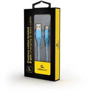 Kable USB - Gembird Kabel Premium Usb 20 Do 8 Pin Metalowe Wtyki Oplot Nylonowy 1m Turkus Biay 146L419 - miniaturka - grafika 1