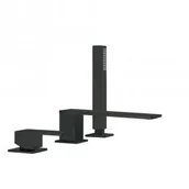 Baterie wannowe i prysznicowe - Tres 00616105NM CUADRO COLORS Bateria wannowa trzyotworowa Czarny matowy - miniaturka - grafika 1