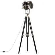 Lampy stojące - Vida Lampa podłogowa na trójnogu czarna lite drewno mango 171 cm V-286105 - miniaturka - grafika 1