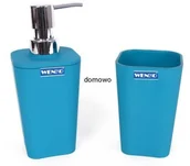 Akcesoria łazienkowe - DOZOWNIK MYDŁA + KUBEK NIEBIESKI - miniaturka - grafika 1
