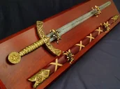 Repliki - broń - Denix SA REPLIKA MIECZ TEMPLARIUSZY NA TABLO MODEL 4163L+TD 4163L+TD - miniaturka - grafika 1