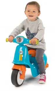 Smoby Niebieski jeździk skuter Ciche koła Blue Scooter 721001 - Jeździki dla dzieci - miniaturka - grafika 4