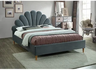 Signal MEBLE ŁÓŻKO SANTANA VELVET SYPIALNIA NOWOCZESNY SZARY/DĄB 38x211x170 SANTANAV160SZD - Łóżka - miniaturka - grafika 2