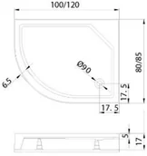 Brodziki prysznicowe - New Trendy New Maxima 120x85x17 biały B-0340 - miniaturka - grafika 1