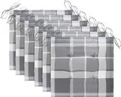 Pozostałe meble ogrodowe - vidaXL Poduszki na krzesła ogrodowe 6 szt. szara krata 50x50x4 cm  314073 - miniaturka - grafika 1