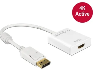 Delock Adapter Displayport na HDMI aktywny 4K biały 62608 - Adaptery i przejściówki - miniaturka - grafika 2