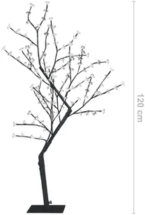 vidaXL Drzewko z lampkami, 128 LED, ciepły biały, kwiat wiśni, 120 cm - Oświetlenie świąteczne - miniaturka - grafika 8