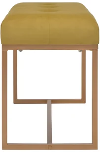 vidaXL Ławka, 80 cm, musztardowa, aksamitna vidaXL - Ławki do przedpokoju - miniaturka - grafika 3