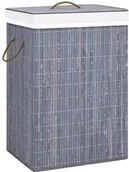 Kosze na bieliznę - vidaXL Bambusowy kosz na pranie, szary vidaXL - miniaturka - grafika 1