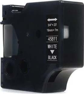 Dymo oryginalna taśma do drukarek etykiet, 45811, S0720910, biały druk/czarny podkład, 7m, 19mm, D1 45811 - Taśmy do drukarek barwiące - miniaturka - grafika 2