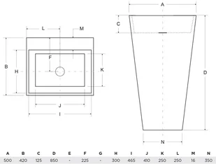 Besco Umywalka wolnostojąca Vera GLAM Złota - OFICJALNY PARTNER PRODUCENTA #UMD-V-WOZ - Umywalki - miniaturka - grafika 5