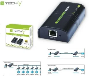 Techly Extender / odbiornik HDMI Techly po skrętce Cat. 5e/6/6a/7 do 120m, over IP, czarny IDATA EXTIP-373R 306011 - Inne akcesoria audio-wideo - miniaturka - grafika 9