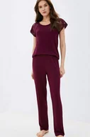 Piżamy damskie - Luisa Moretti Damska bambusowa piżama SUSANA Bordowy S LM_6015 - miniaturka - grafika 1