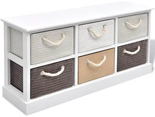 vidaXL vidaXL Ławka do przechowywania z 6 szufladami, drewno - Ławki do przedpokoju - miniaturka - grafika 7